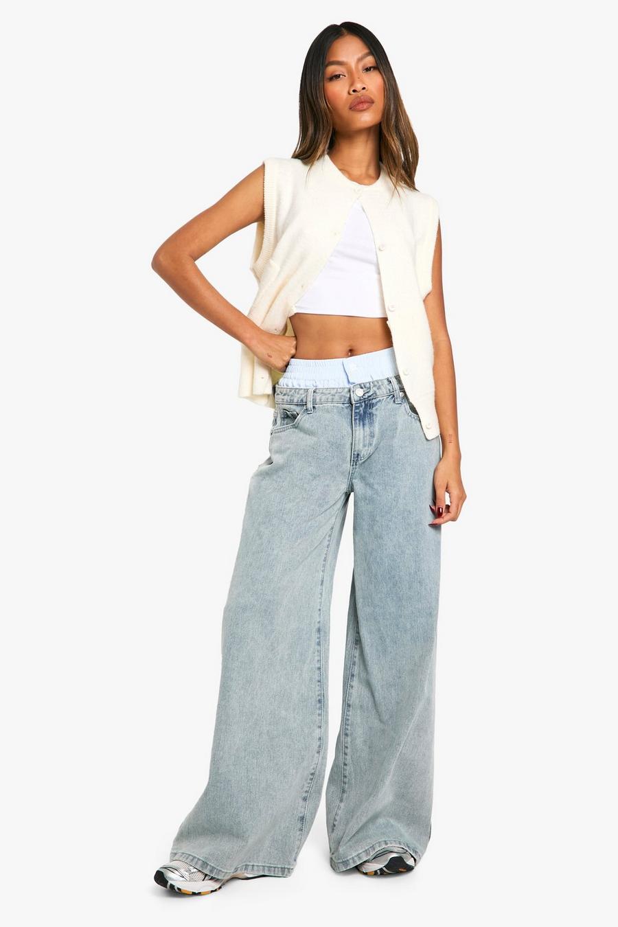 Contrast Waistband Boxer Detail Jean | boohoo USA Contrast Waistband Boxer Detail Jean | boohoo USA